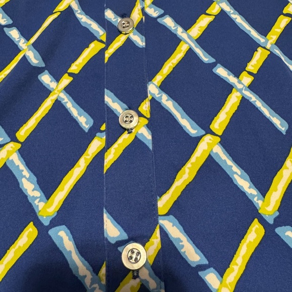 J. McLaughlin Athletic Polo Dress Size Medium Blue and Yellow - Picture 4 of 5